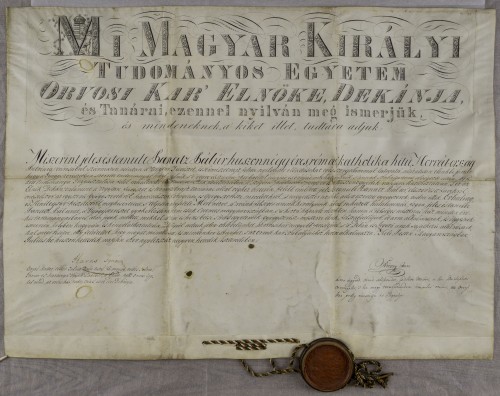 Diploma magistra farmacije Pavla Panca ml.