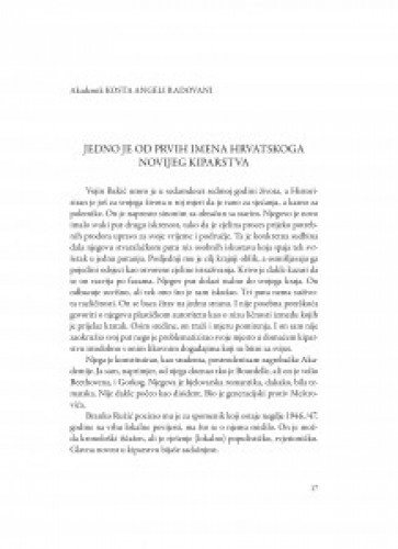 Jedno je od prvih imena hrvatskoga novijeg kiparstva