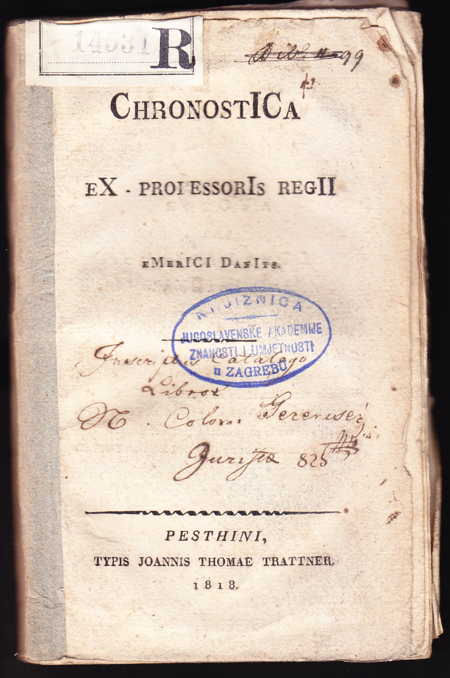 Chronostica / ex-professoris regii Emerici Danits