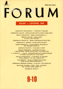 God. 34(1995), knj. 67, br. 9-10 (rujan/listopad) / glavni i odgovorni urednik Slavko Mihalić ; urednik Dubravko Jelčić
