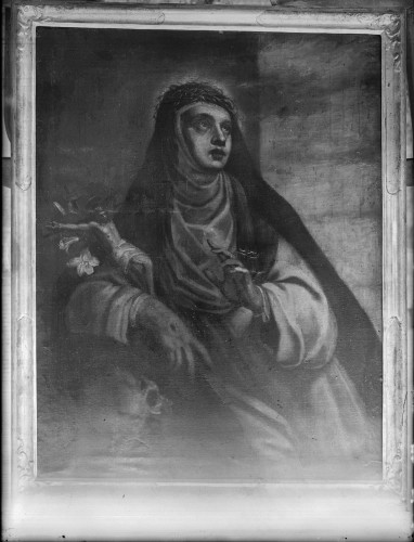 Katedrala Uznesenja Blažene Djevice Marije (sv. Dujma) (Split) : svetište, Sveta Katarina Sijenska, ulje na platnu, oko 1635. (Matej Ponzoni Pončun)