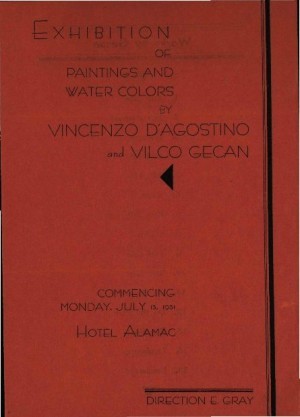 Exhibition of paintings and water colors by Vincenzo d'Agostino  and Vilco Gecan