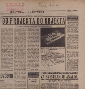 Od projekta do objekta : Uz gradnju objekta zagrebačkog Filozofskog fakulteta : Vjesnik