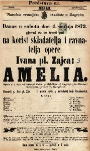 Amelia : Opera u 4 čina / od Ivana pl. Zajca po Schillerovoj tragediji "Die Rauber"