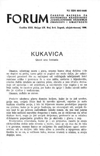 Kukavica : quasi una fantasia / Nedjeljko Fabrio
