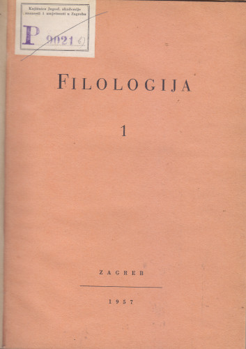 Filologija : časopis Razreda za filologiju Jugoslavenske akademije znanosti i umjetnosti u Zagrebu