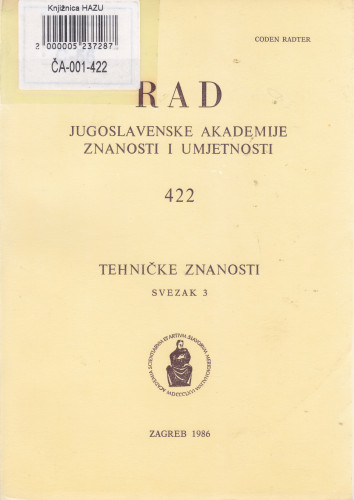 Sv. 3(1986)=knj. 29=knj. 422 / urednik Vladimir Matković