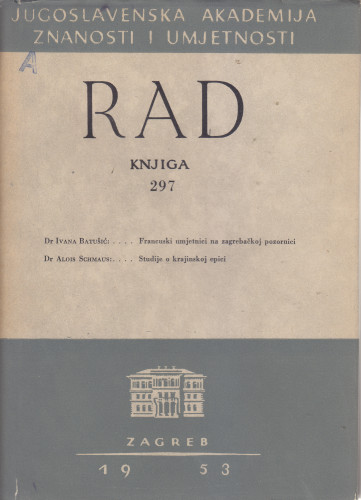 Knj. 6(1953)=knj. 297 : Literarno historijska / urednik Milovan Gavazzi