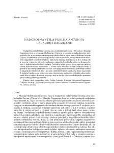 Nadgrobna stela Publija Antonija i Klaudije Dagumene / Branka Migotti