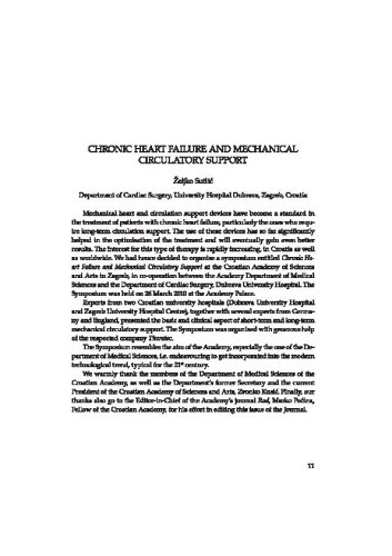 Chronic heart failure and mechanical circulatory support / Željko Sutlić