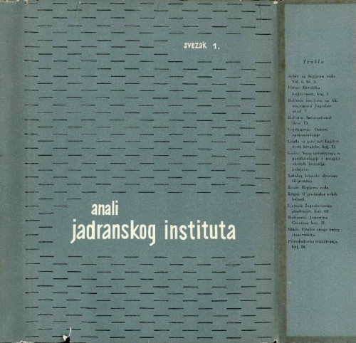 Sv. 1(1956) ; urednik Ivo Krbek