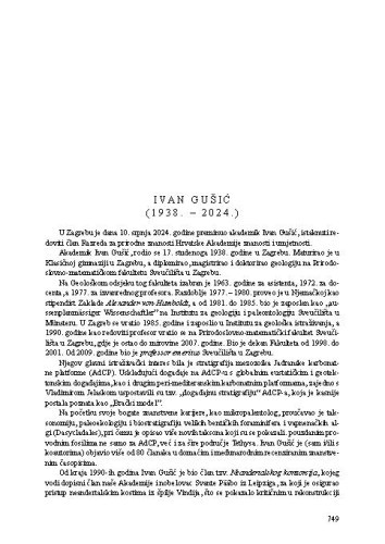 Ivan Gušić (1938. - 2024.) : [nekrolog] / Mladen Juračić