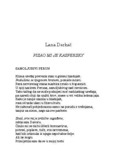 Pisao mi je Kaspersky / Lana Derkač