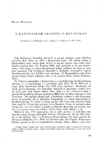 O kanovačkom akcentu u Hrvatskoj / Mate Hraste