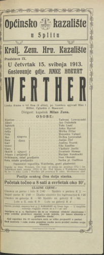 Werther : Lirska drama u tri čina (4 slike)