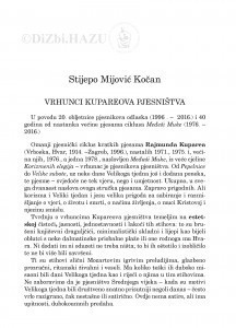 Vrhunci Kupareova pjesništva / Stijepo Mijović Kočan