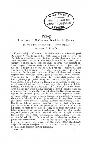 Prilog k razpravi o Markantunu Dominisu Rabljaninu / Sime Ljubić