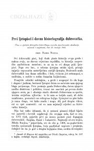 Prvi ljetopisci i davna historiografija dubrovačka / N. Nodilo