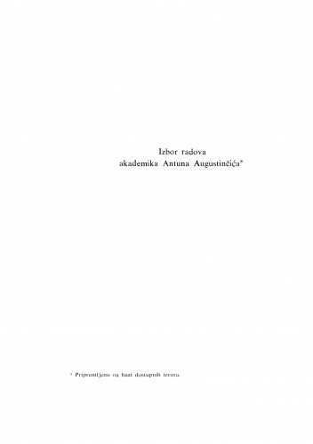 Izbor radova akademika Antuna Augustinčića