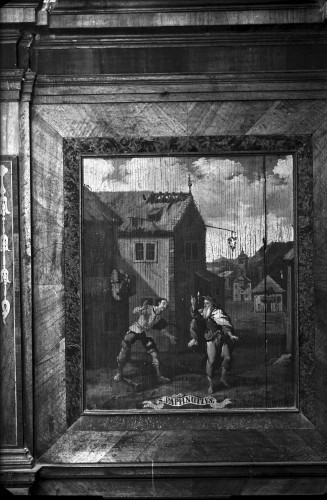 Crkva Bezgrešnog začeća Blažene Djevice Marije (Lepoglava) : pjevalište, S. Paphnutivs., ulje na dasci, 1735.-1737. (Ivan Krstitelj Ranger)