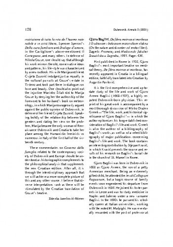 Baglivi, Gjuro: De fibra motrice et morbosa = O zdravom i bolesnom motoričkom vlaknu, Zagreb : Prometej : Medicinski fakultet, 1997 / Stjepan Ćosić