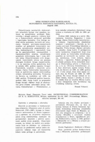 Bicentennial commemoration of R. G. Boscovich, Michele Bossi, Pasquale Tucci (eds), Milano, 1987. / Nenad Vekarić
