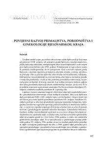 Povijesni razvoj primaljstva, porodništva i ginekologije bjelovarskog kraja / Dubravko Habek