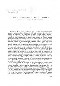 Lična i porodična imena u jeziku : (prinos proučavanju naše antroponimije) / P. Rogić