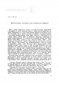 Hrvatska novela do Šenoine smrti / A. Barac