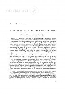 Državnopravni razvitak Vojne krajine : (s naročitim osvrtom na Slavoniju) / F. Čulinović