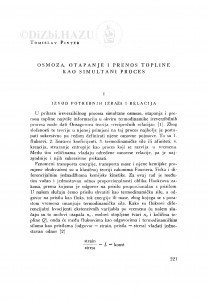 Osmoza, otapanje i prenos topline kao simultani proces / T. Pinter