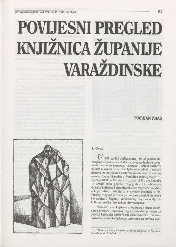 Povijesni pregled knjižnica Županije varaždinske / Marijan Kraš