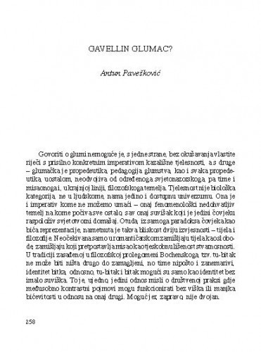 Gavellin glumac? / Antun Pavešković