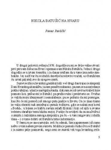 Nikola Batušić na Hvaru / Pavao Pavličić