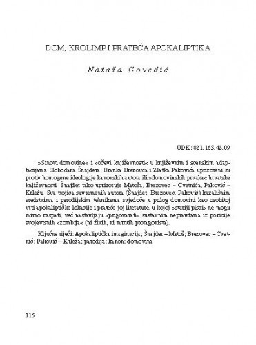 Dom, krOlimp i prateća apokaliptika / Nataša Govedić