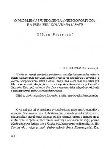 O problemu svjedočenja 