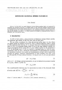Kinematic rational Bézier patches II / Otto Röschel