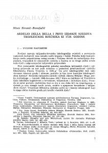 Ardelio Della Bella i prvo izdanje njegova trojezičnog rječnika iz 1728. godine / N. Sironić-Bonefačić