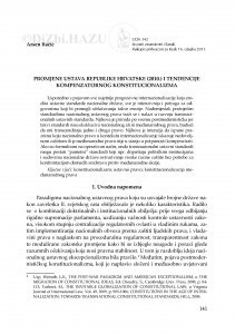 Promjene Ustava Republike Hrvatske (2010.) i tendencije kompenzatornog konstitucionalizma / Arsen Bačić