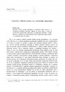 Zadaće upravljanja na javnom sektoru / Eugen Pusić