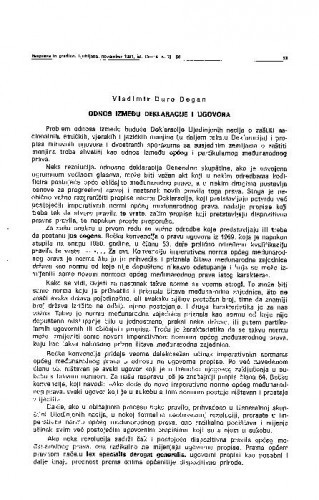 Odnos između Deklaracije i ugovora / Vladimir Đuro Degan