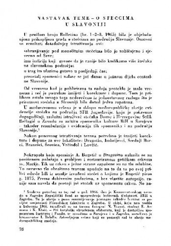 Nastavak teme - O stećcima u Slavoniji / Anđela Horvat
