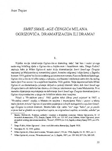Smrt Smail-age Čengića Milana Ogrizovića. Dramatizacija ili drama? / Ivan Trojan