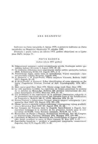 Ana Deanović : [biografije novih članova Akademije]