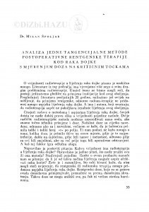 Analiza jedne tangencijalne metode postoperativne rentgenske terapije kod raka dojke s mjerenjem doza na kritičnim točkama / M. Špoljar