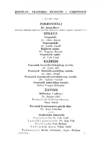 [Službeni dijelovi i izvještaji]