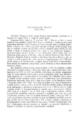 Dragovan Šepić : (1907.-1997.) / Hodimir Sirotković