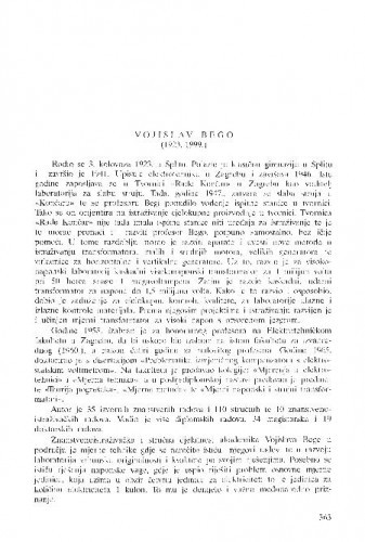 Vojislav Bego (1923.-1999.) / Tomo Bosanac