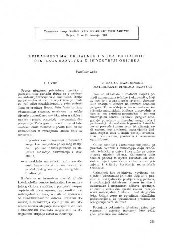 Efikasnost materijalnih i nematerijalnih činilaca razvitka u industriji Osijeka / Vladimir Leko