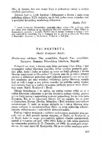 Tri portreta : Račić, Kraljević, Becić / Lj. B.
